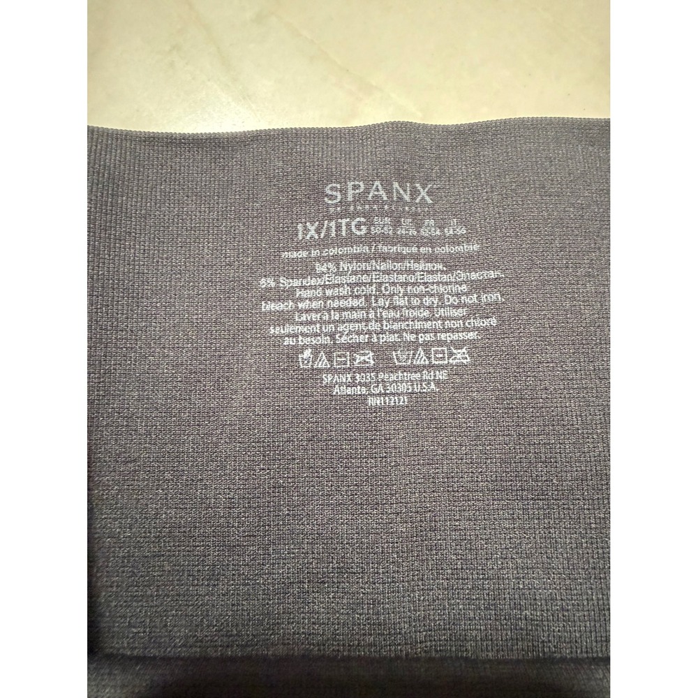 Spanx Look At Me Now Seamless Leggings 1X Black Charcoal Camo High Rise - Picture 6 of 6